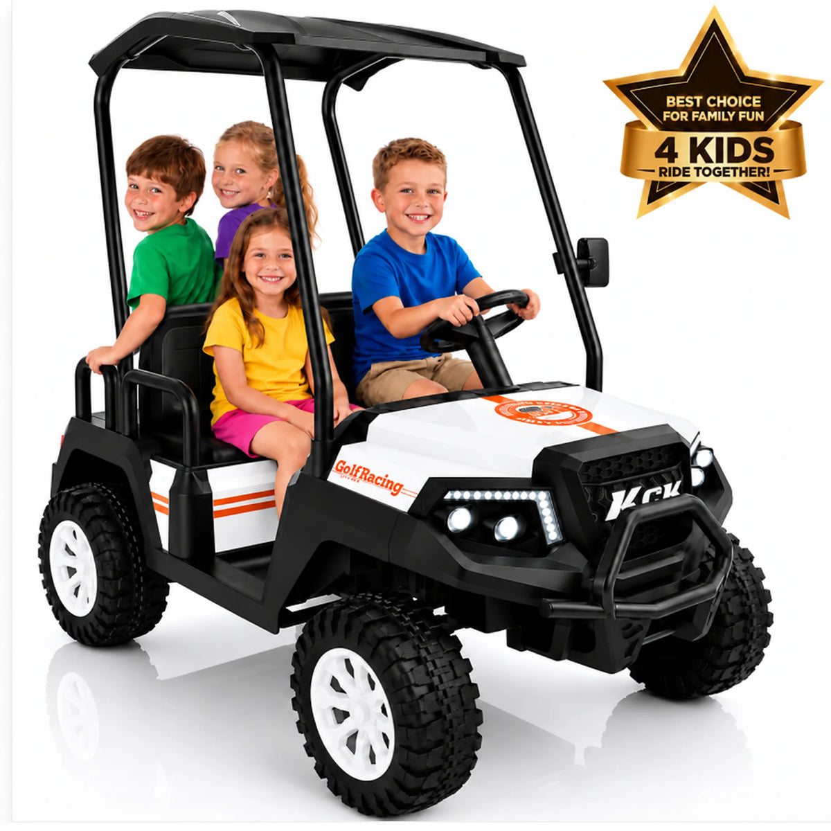 LIGIANT Kids Electric Golf Cart With Remote Control And Canopy