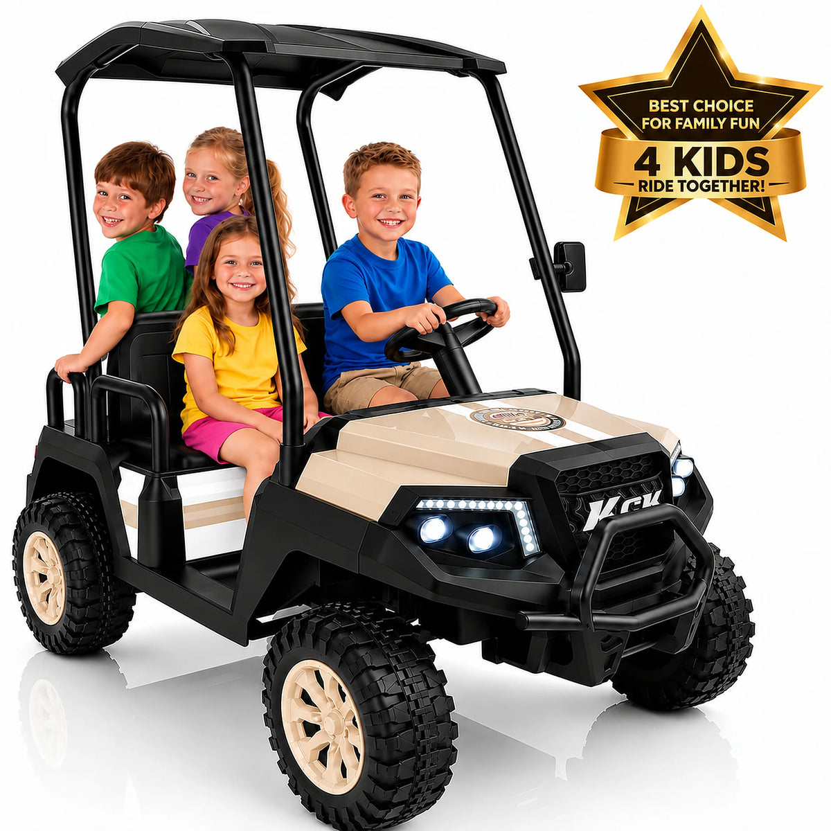 LIGIANT Kids Electric Golf Cart With Remote Control And Canopy