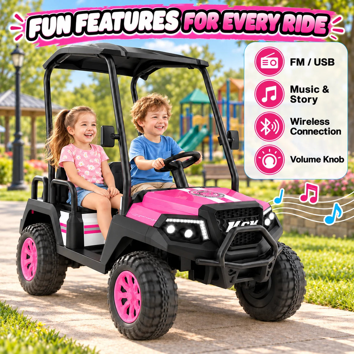 LIGIANT Kids Electric Golf Cart With Remote Control And Canopy
