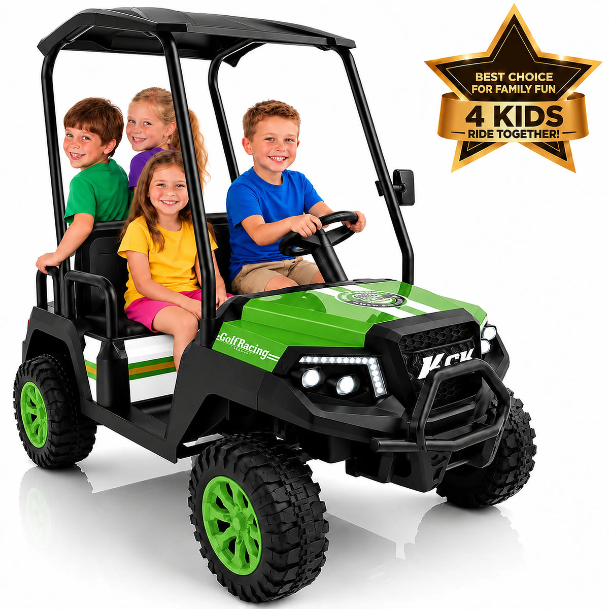 LIGIANT Kids Electric Golf Cart With Remote Control And Canopy