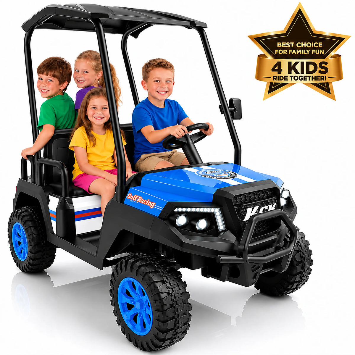 LIGIANT Kids Electric Golf Cart With Remote Control And Canopy