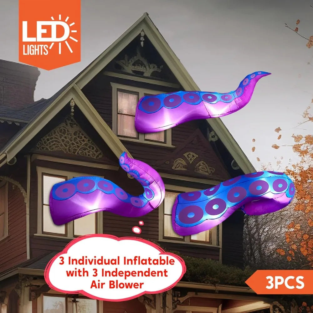 Halloween Octopus Tentacle Inflatables With Built In LED Lights