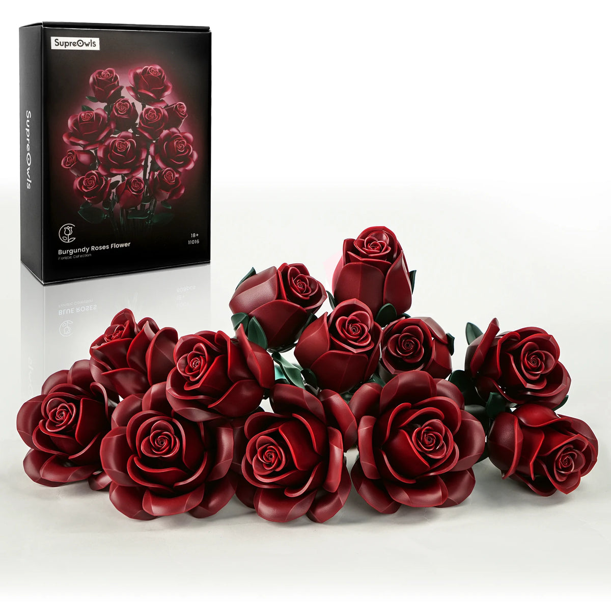 SupreOwls Roses Building Blocks Flower Bouquet Decor Set For Gift