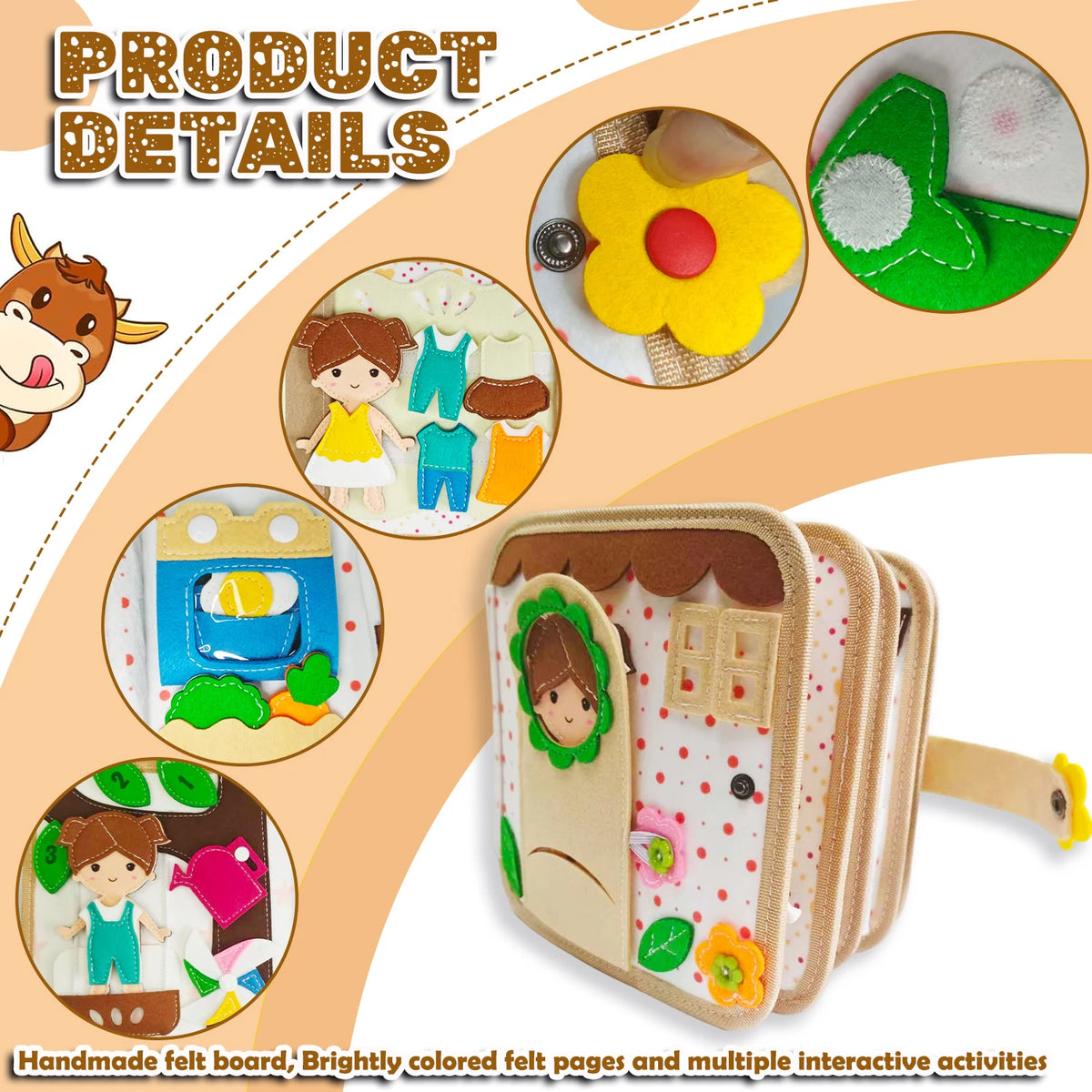 Felt Busy Book For Toddlers Early Learning Life Skills