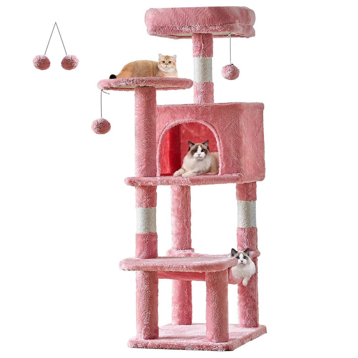 JHK Multi-Level Cat Tree With Sisal Posts And Pet House