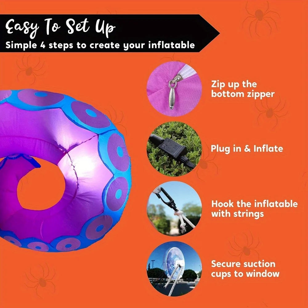 Halloween Octopus Tentacle Inflatables With Built In LED Lights