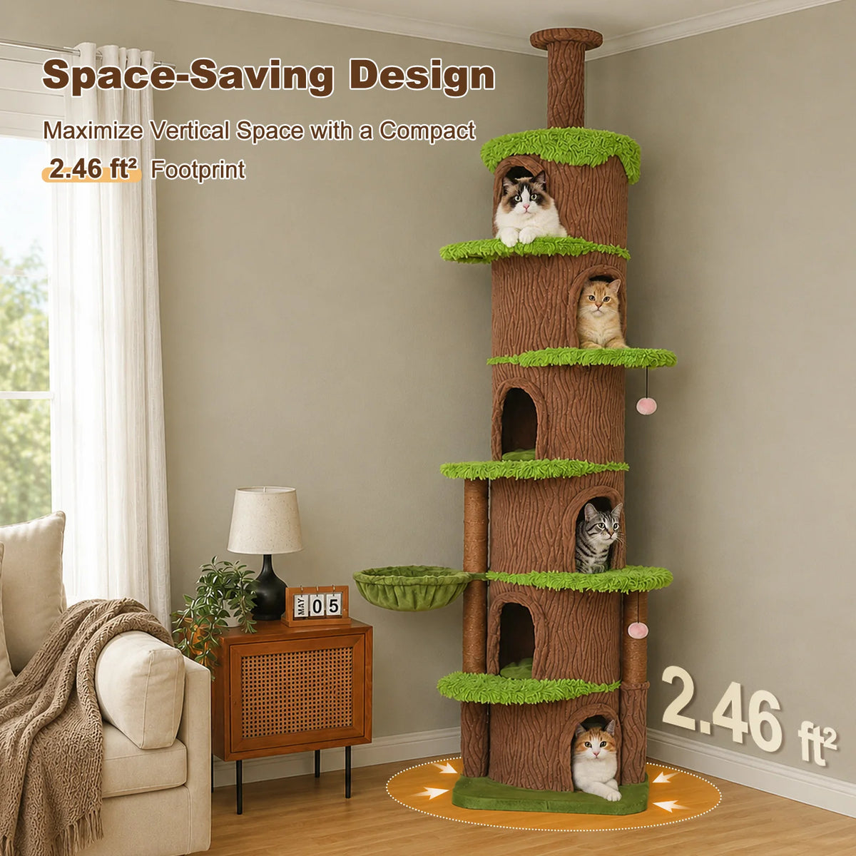 PAWZ Road Multilevel Cat Tree With Condos And Scratching Posts