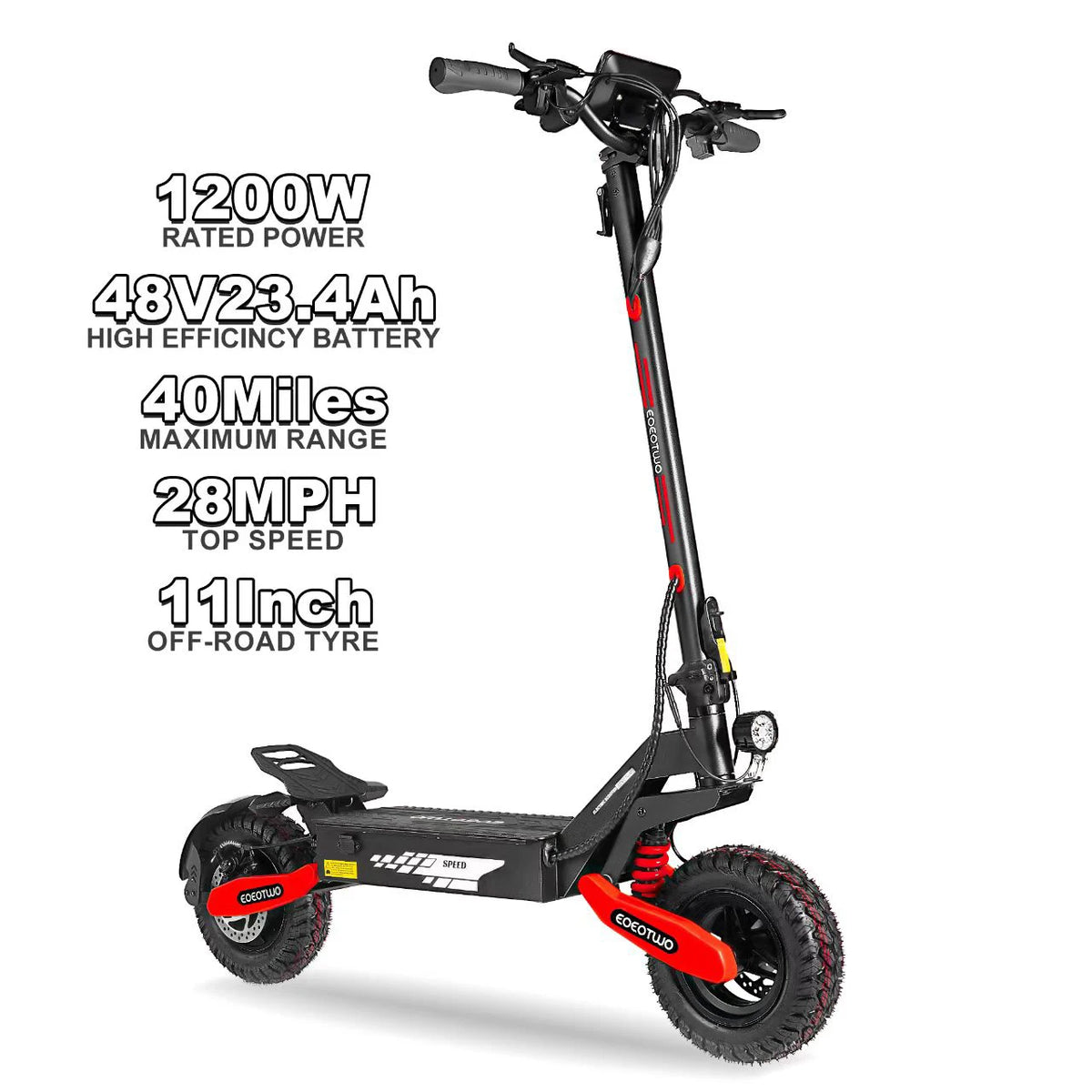 EOEOTWO Adult Off Road Electric Scooter With Foldable Design