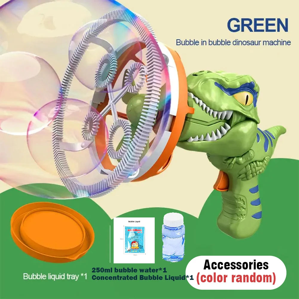 CONUSEA Dinosaur Bubble Gun Automatic Bubble Blower Toy For Kids