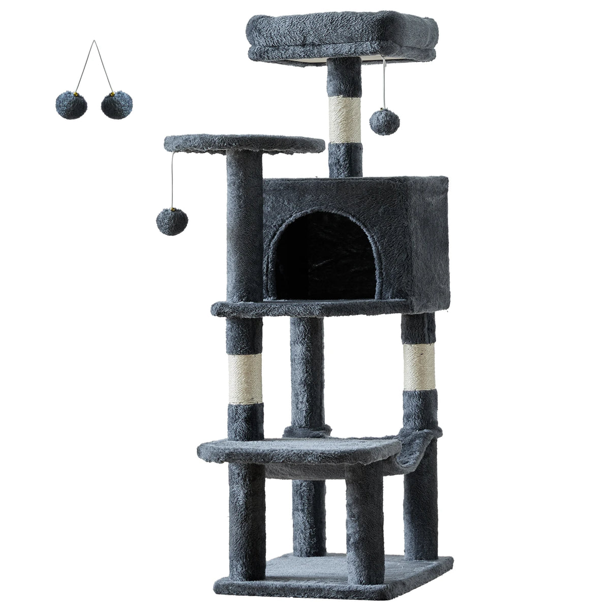 JHK Multi-Level Cat Tree With Sisal Posts And Pet House