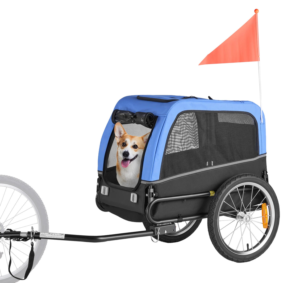 SucceBuy Dog Bike Trailer Pet Carrier With Quick Release Coupler