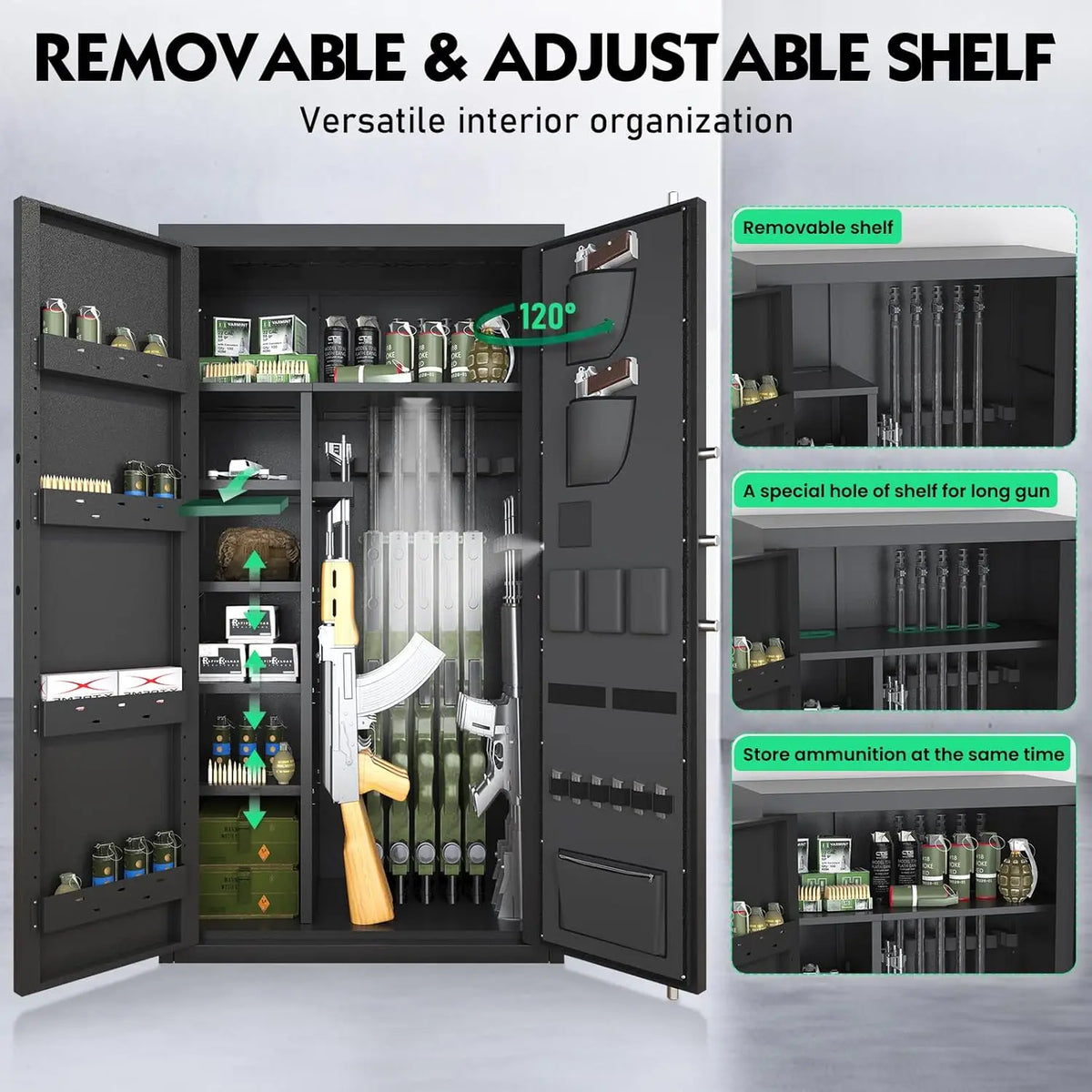 Kavey Digital Gun Safe With LCD Keypad For Rifle Storage