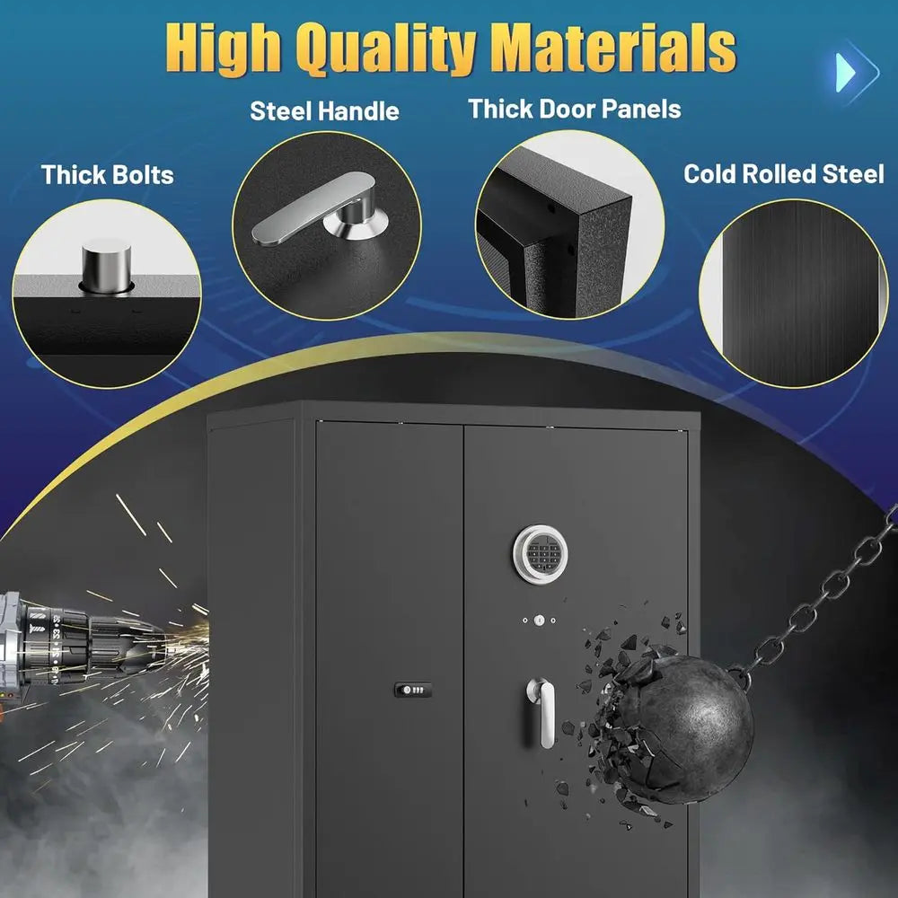 Adjustable Gun Cabinet With Digital Lock For Rifles And Pistols