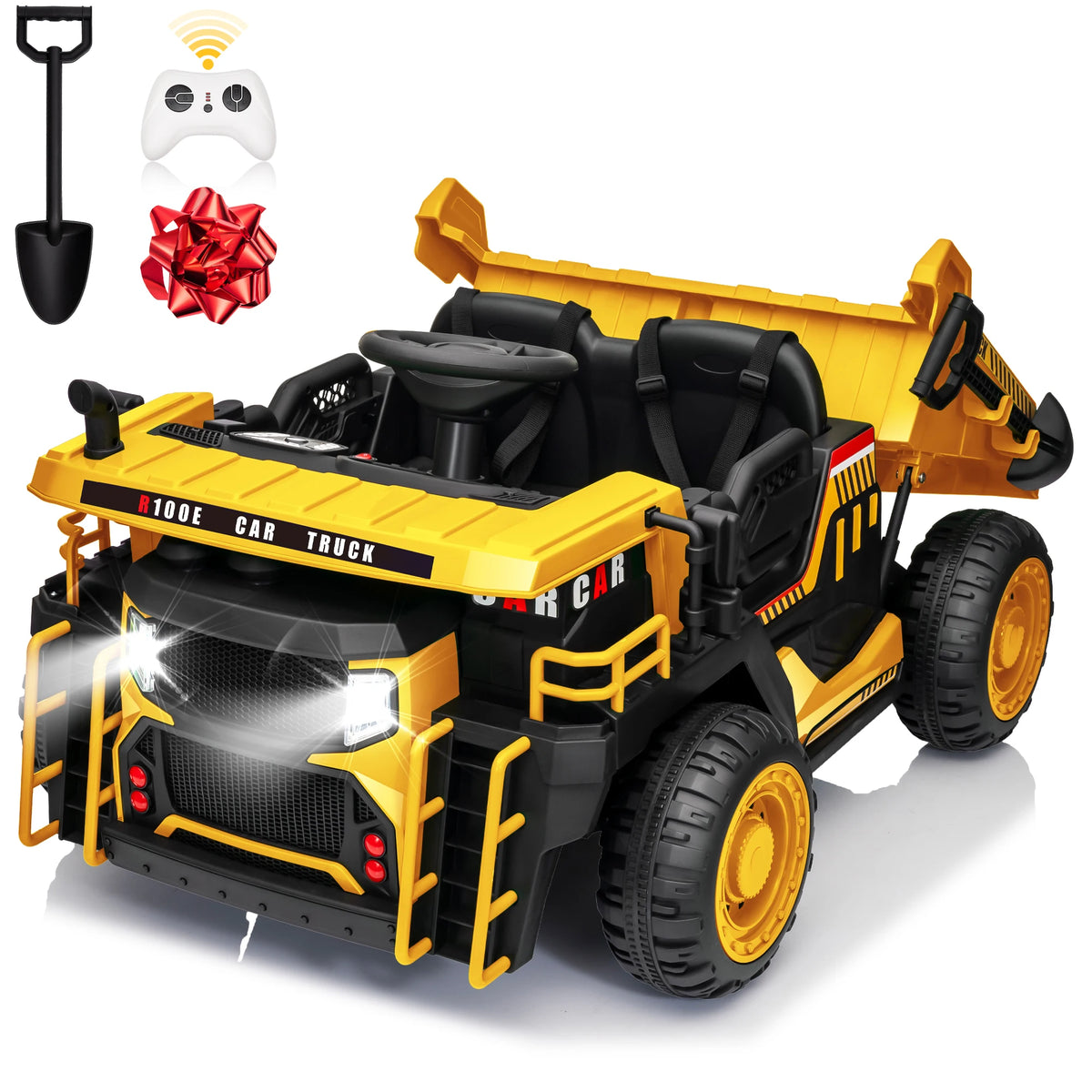 JOYRACER 24V Electric Two Seater Dump Truck Ride On Remote Control