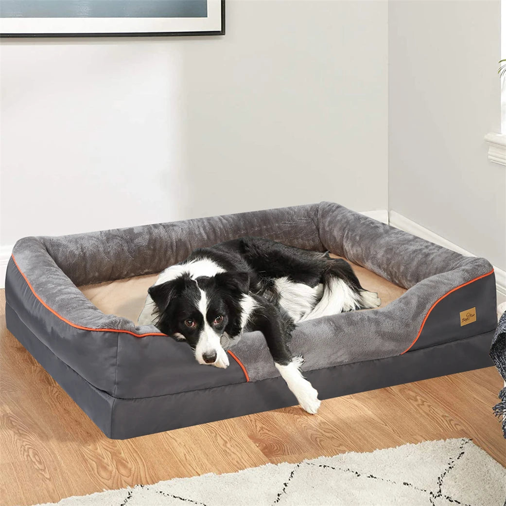 BORWART Orthopedic Memory Foam Dog Sofa Bed With Removable Cover