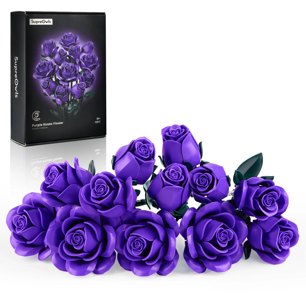 SupreOwls Roses Building Blocks Flower Bouquet Decor Set For Gift