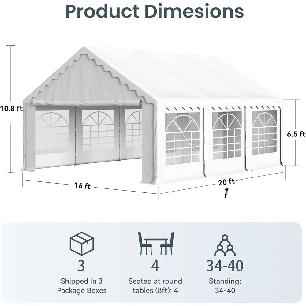 Heavy Duty Outdoor Party Tent With Removable Sidewalls For Events