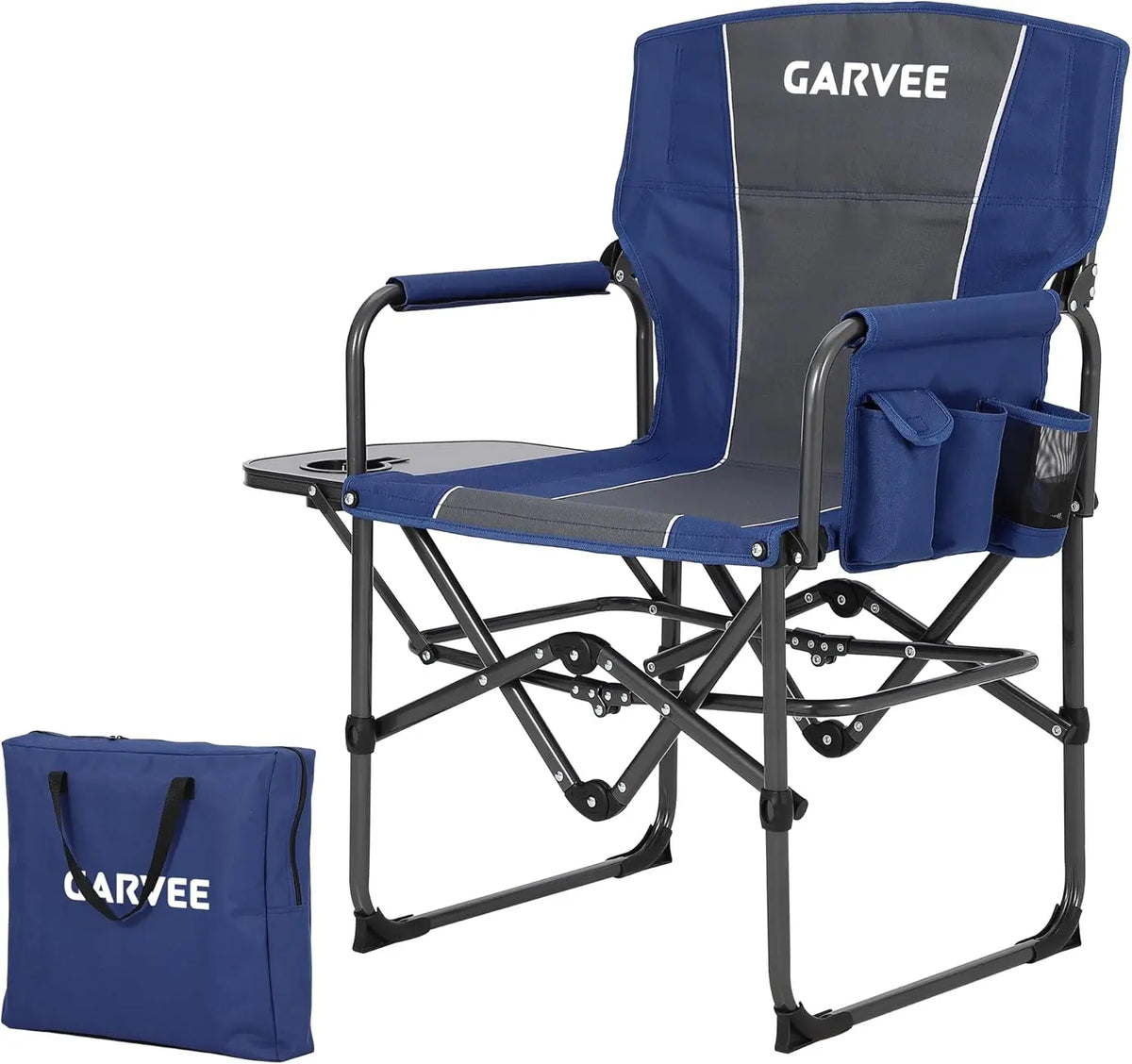 HiMISS Folding Directors Chair With Side Table And Cup Holder