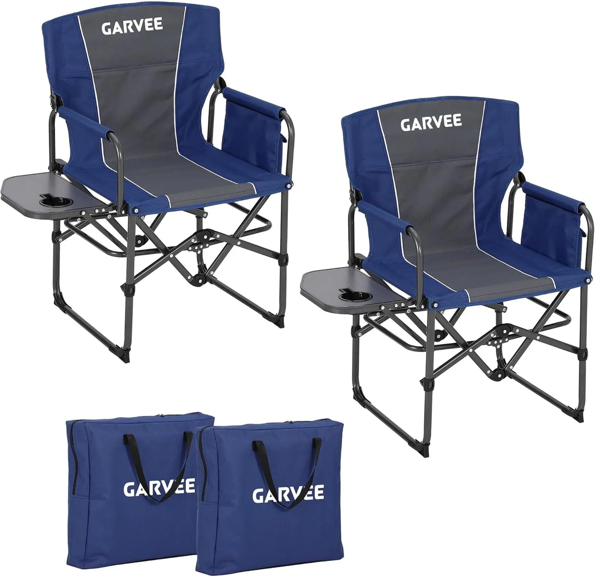 HiMISS Folding Directors Chair With Side Table And Cup Holder