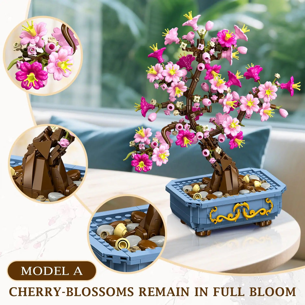HOGOKIDS Cherry Blossom Bonsai Building Set For Home Decor