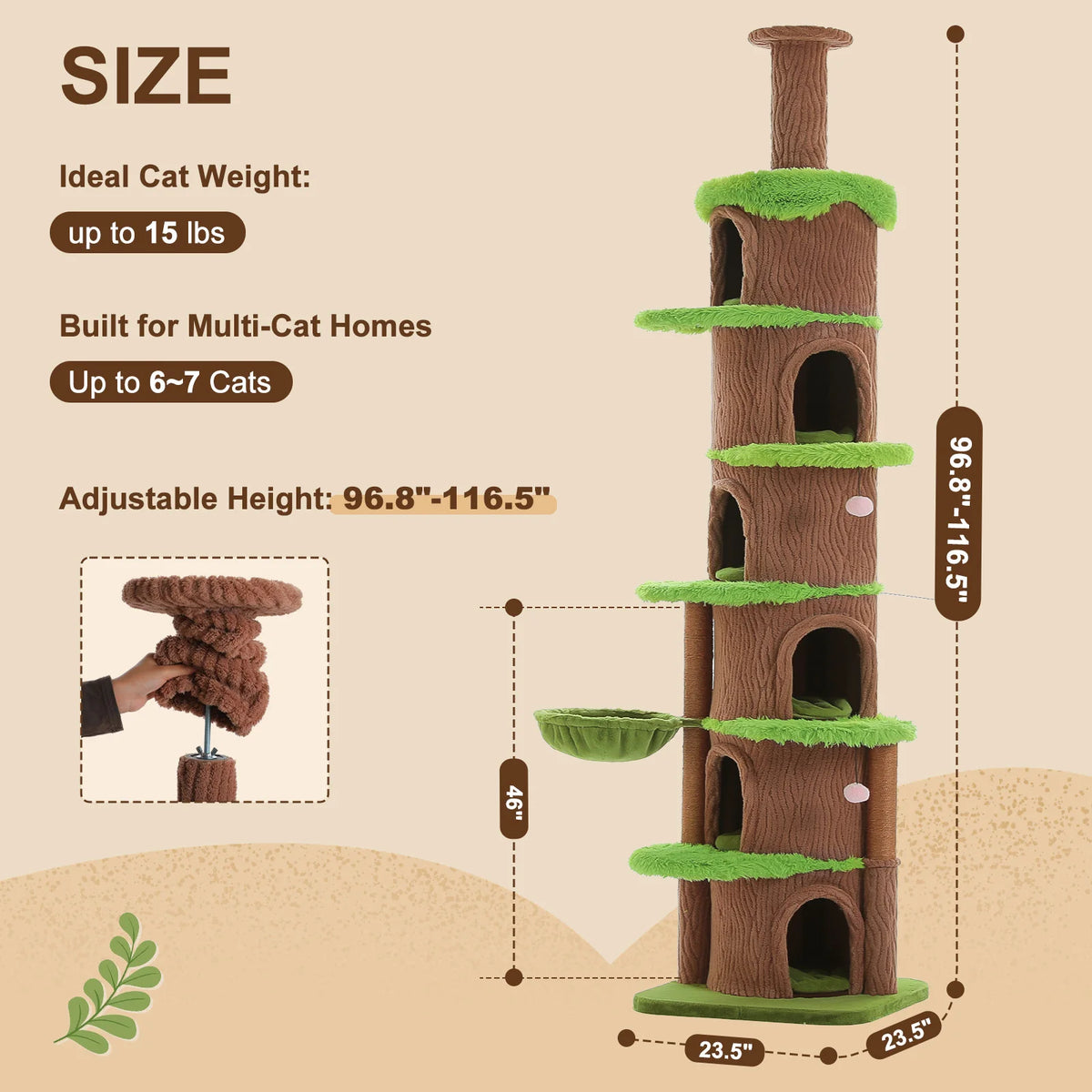 PAWZ Road Multilevel Cat Tree With Condos And Scratching Posts