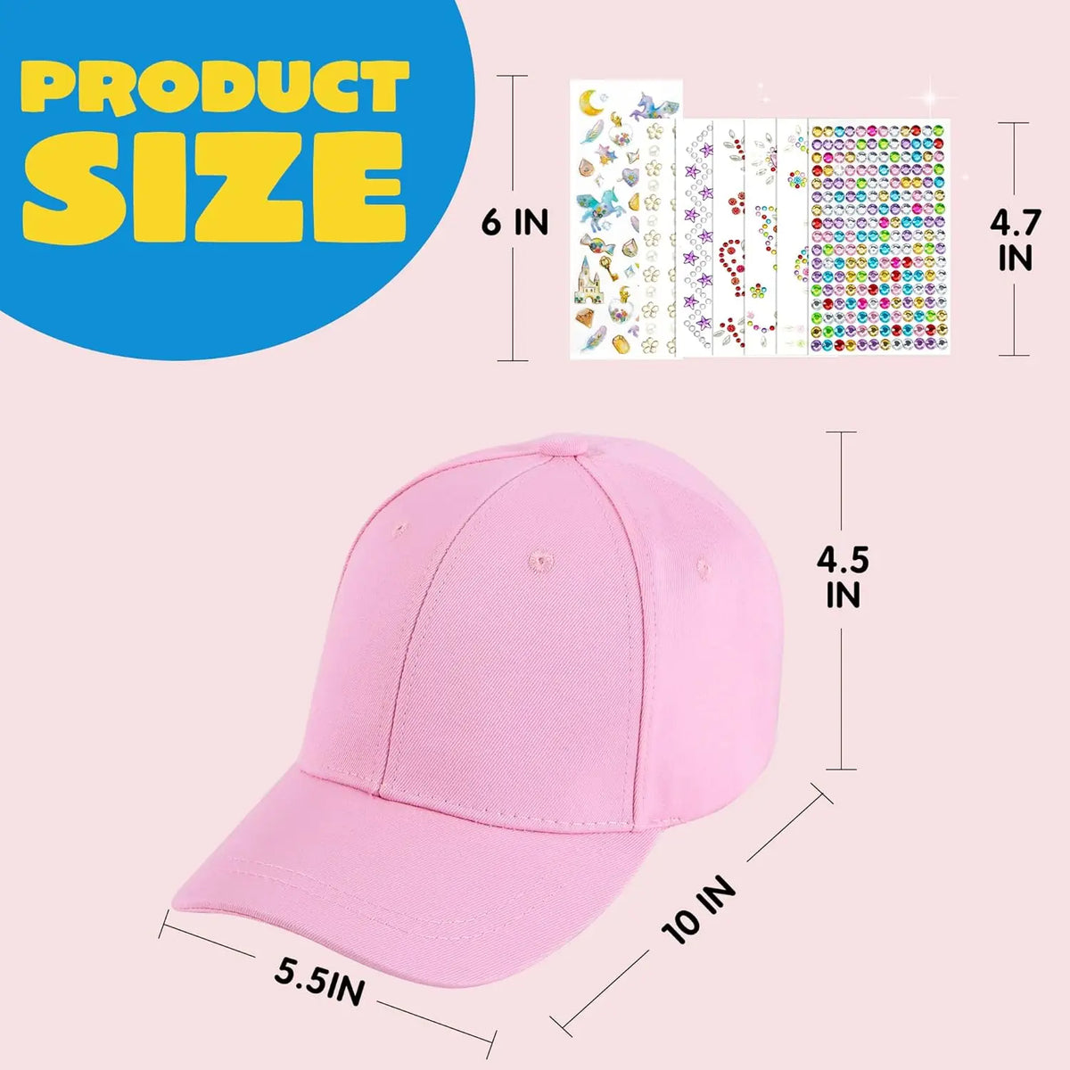 Joyfy Baseball Cap DIY Gem Decorating Craft Kit for Kids