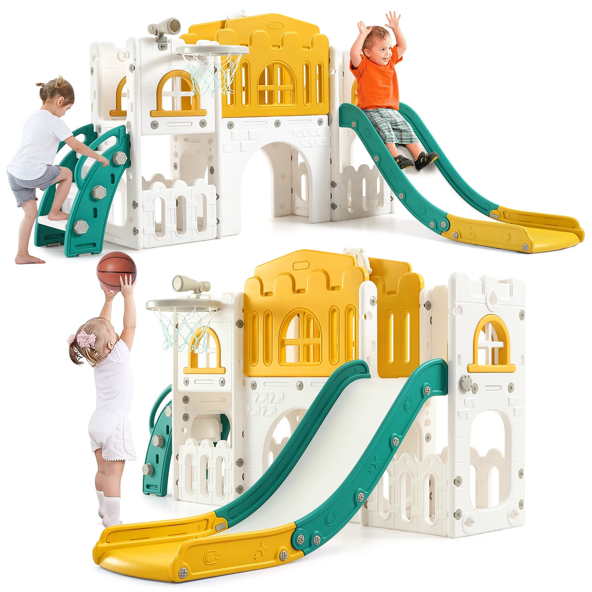 HiMISS Toddler Indoor Playground Slide Climber Playset