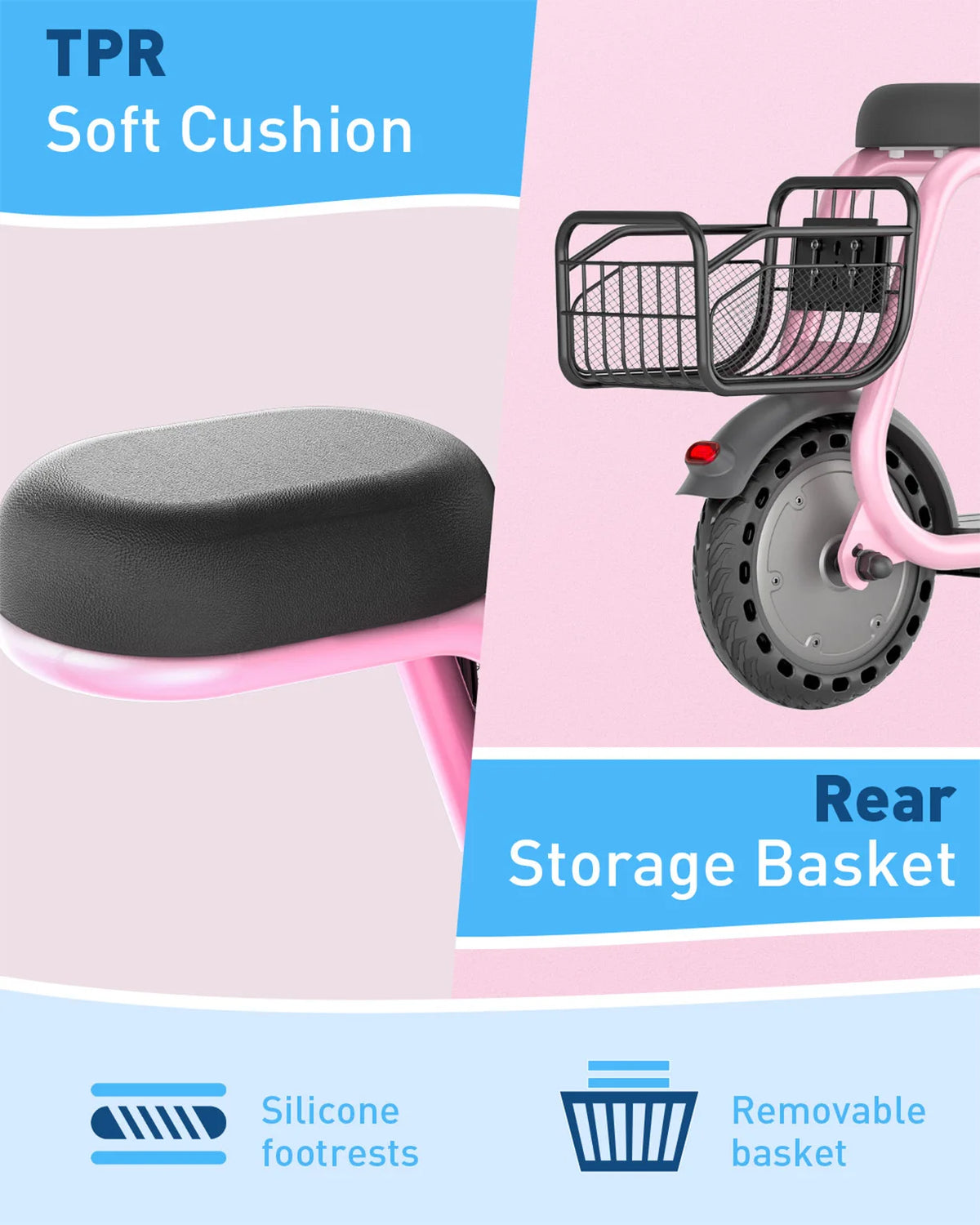 HIBOY Q2 Lite Kids Electric Scooter With Seat LED Lights