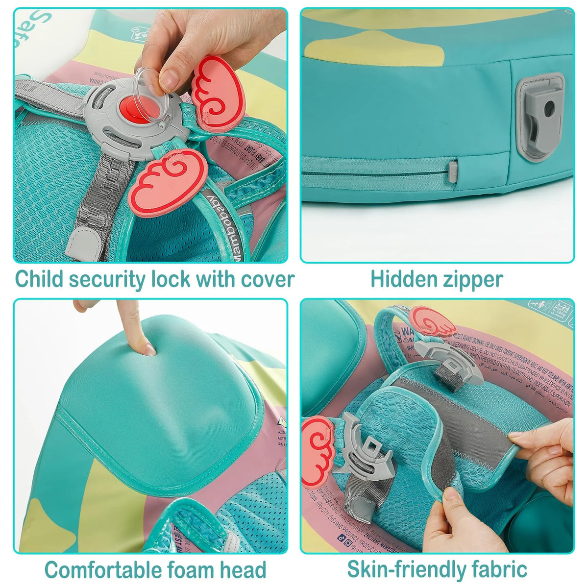 Mambobaby Air Free Baby Chest Float With Sunshade Canopy