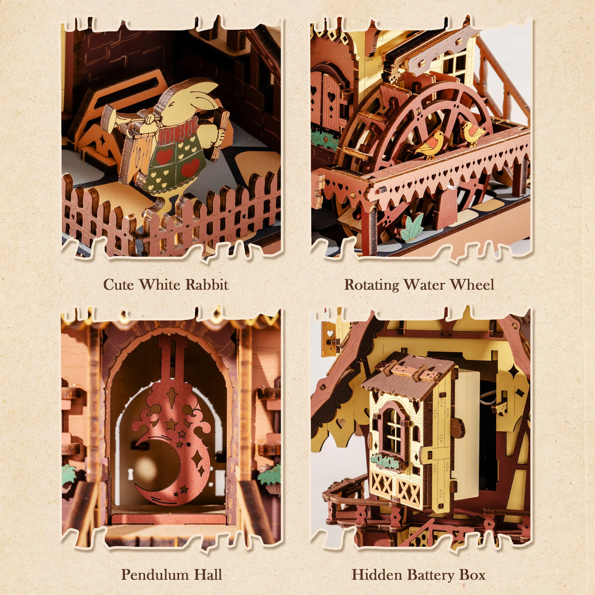 ROKR Wooden Mechanical Cuckoo Clock 3D Puzzle Building Kit
