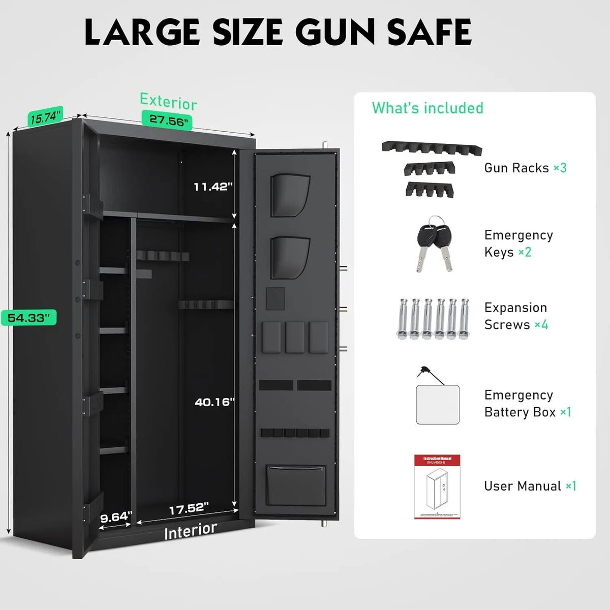 Kavey Digital Gun Safe With LCD Keypad For Rifle Storage