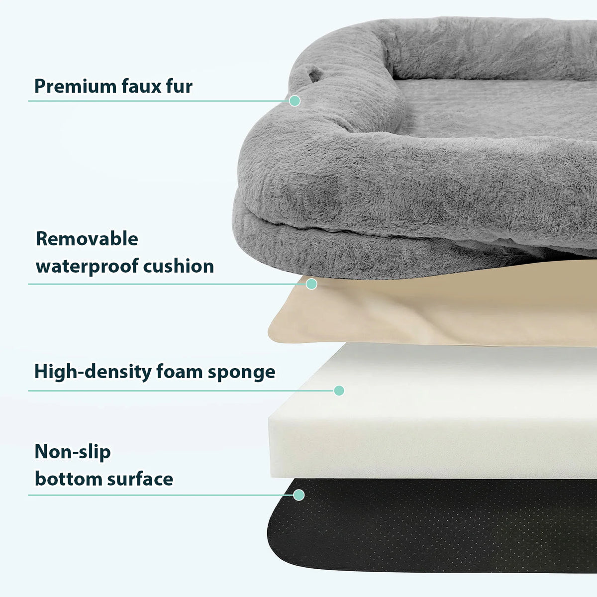 Portable Plush Dog Bed With Blanket And Non Slip Bottom