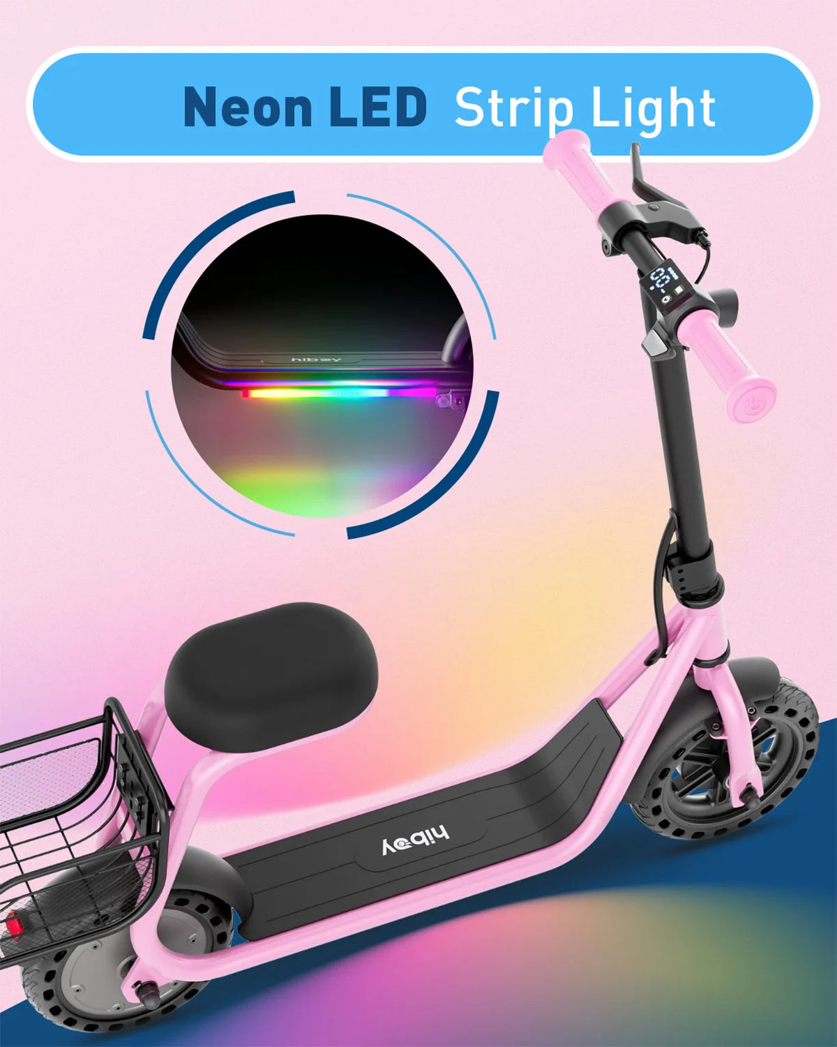 HIBOY Q2 Lite Kids Electric Scooter With Seat LED Lights