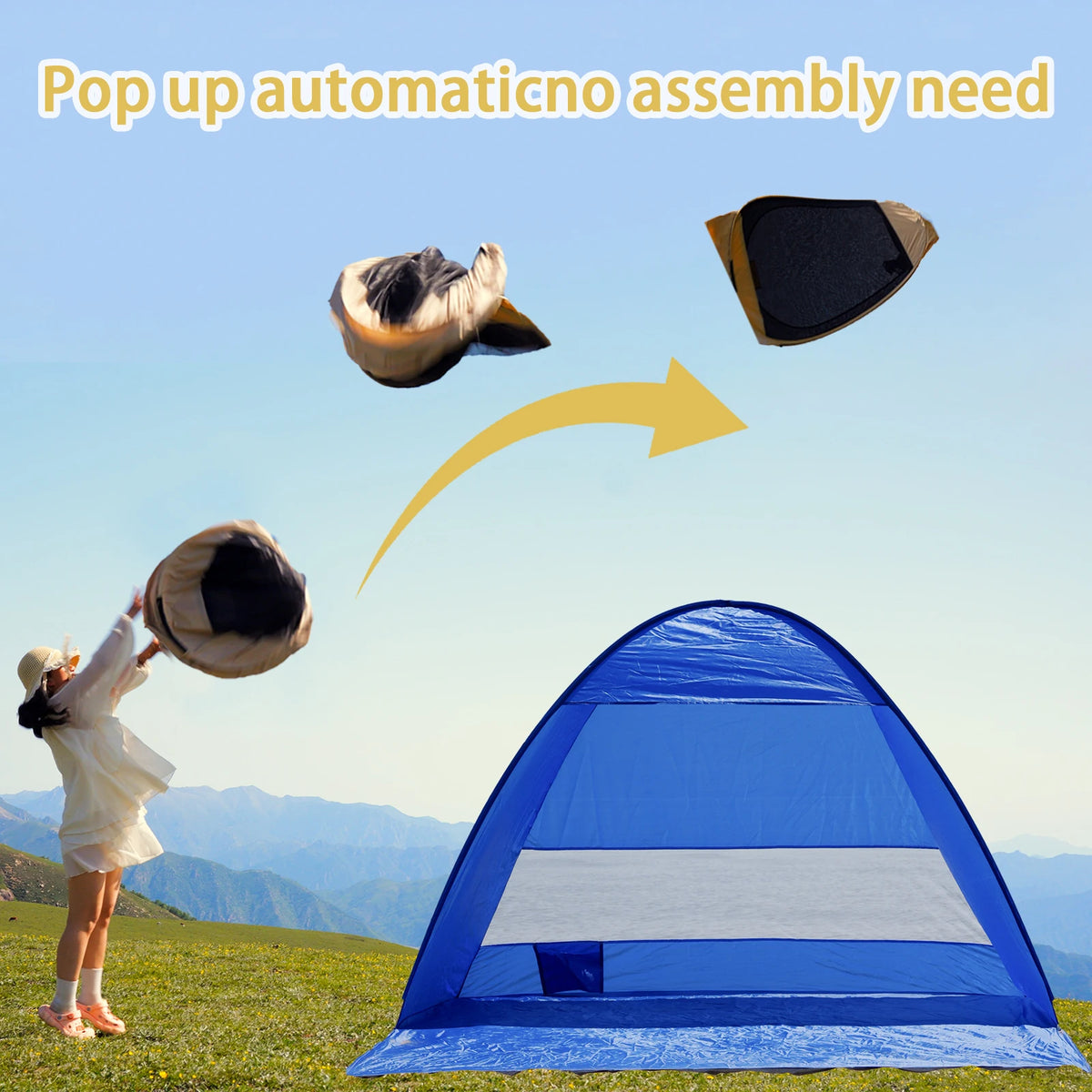 Auto Open Beach Camping Tent With Sun Protection Shelter