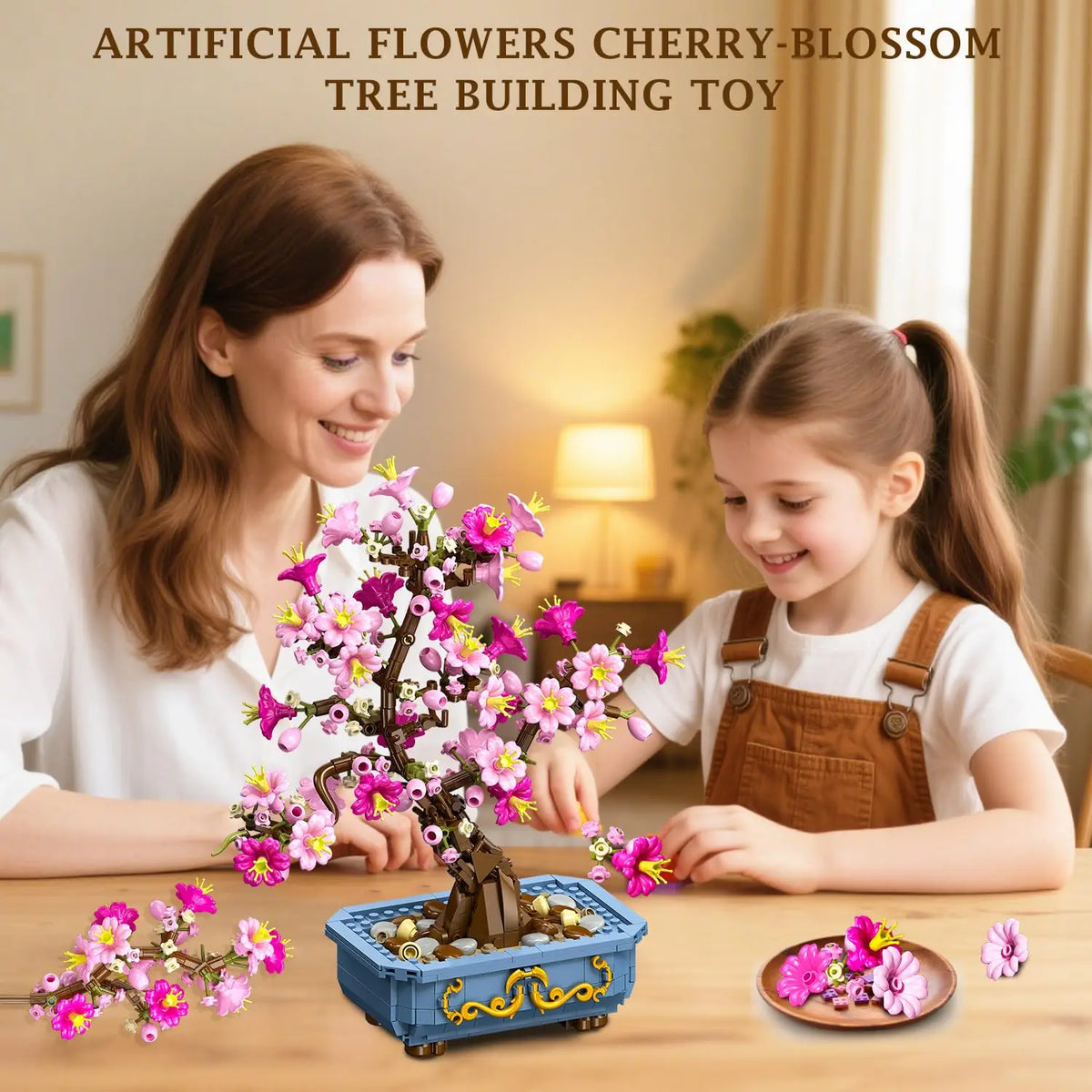 HOGOKIDS Cherry Blossom Bonsai Building Set For Home Decor