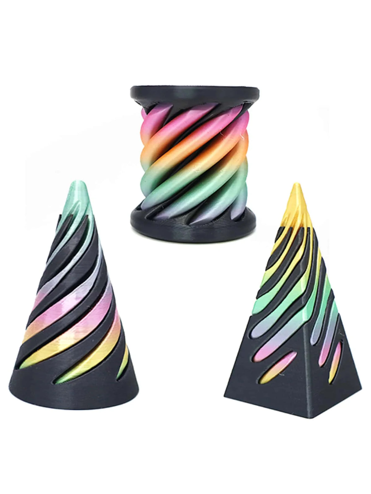 Spiral 3D Printed Kinetic Desktop Ornament Sculpture