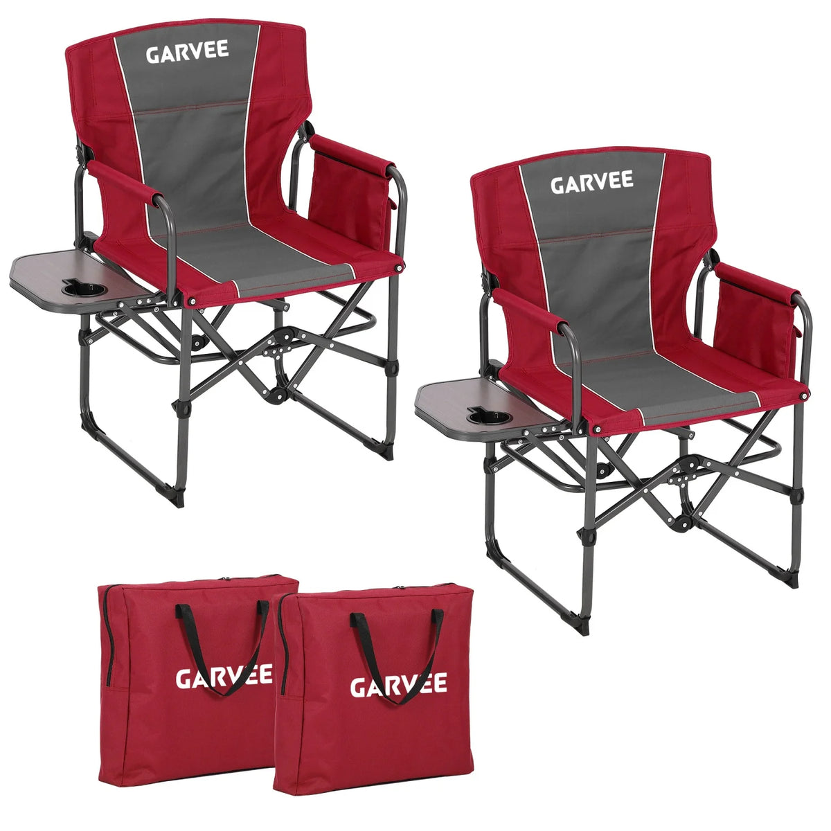 HiMISS Folding Directors Chair With Side Table And Cup Holder