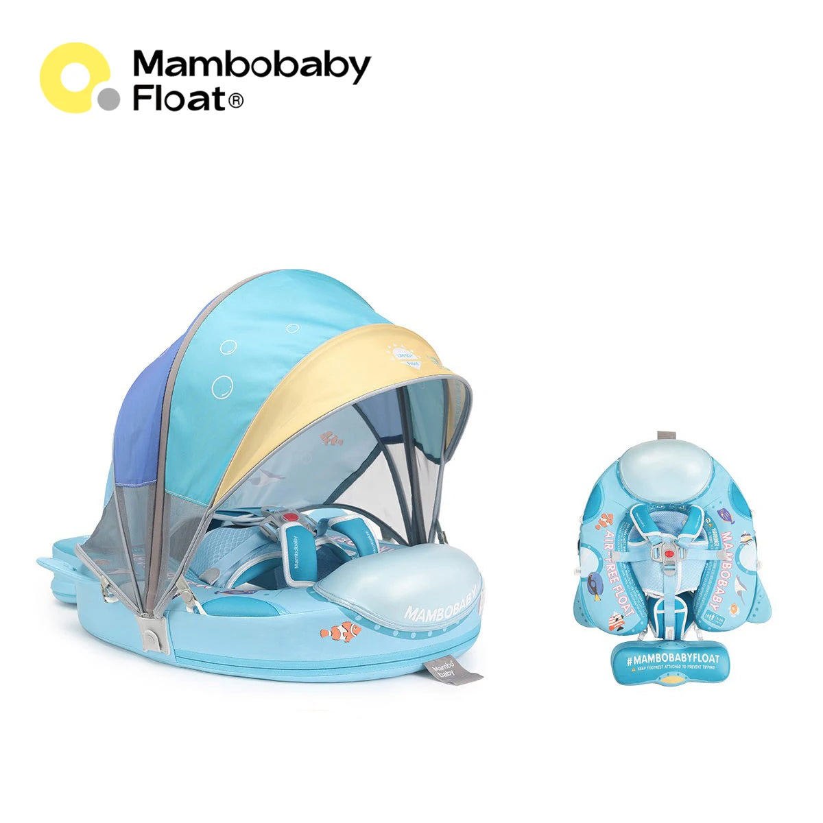 Mambobaby Air Free Baby Chest Float With Sunshade Canopy