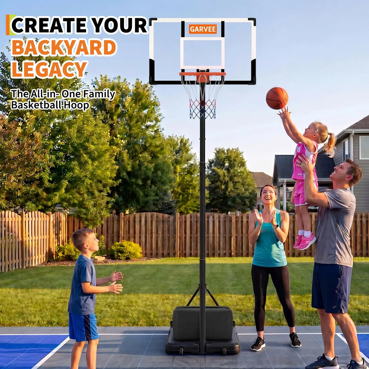 HiMISS Adjustable Portable Basketball Hoop With Backboard And Net