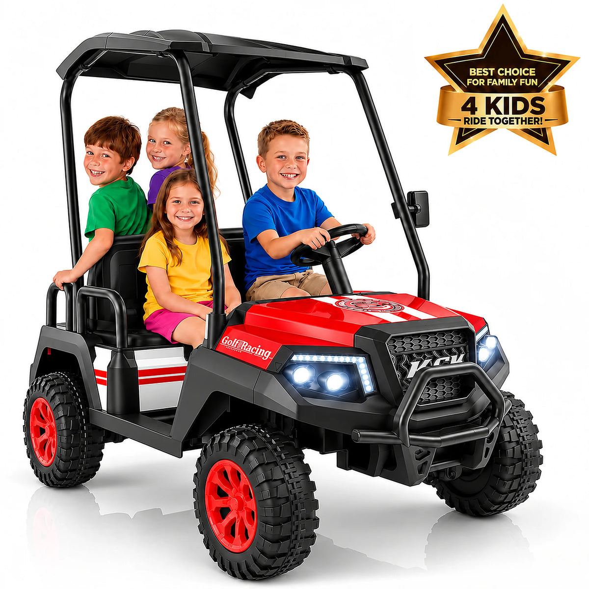 LIGIANT Kids Electric Golf Cart With Remote Control And Canopy