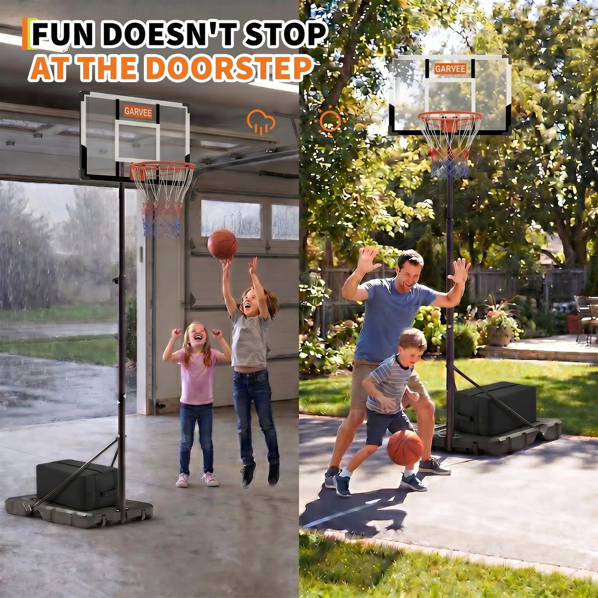 HiMISS Adjustable Portable Basketball Hoop With Backboard And Net