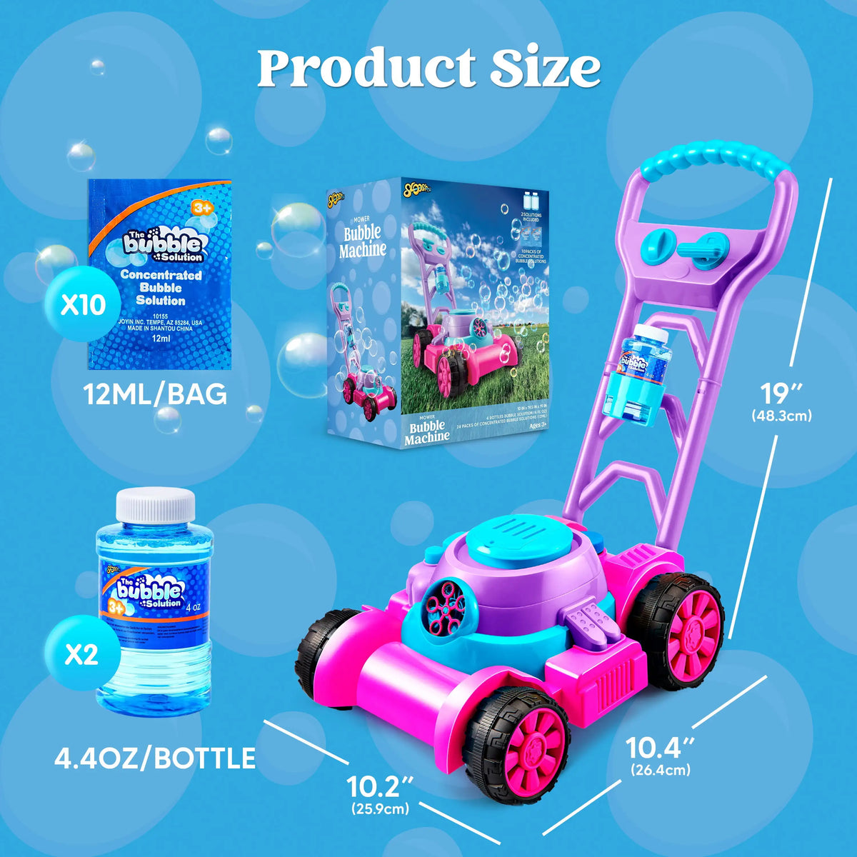 Joyfy Bubble Lawn Mower Machine for Kids Outdoor Play