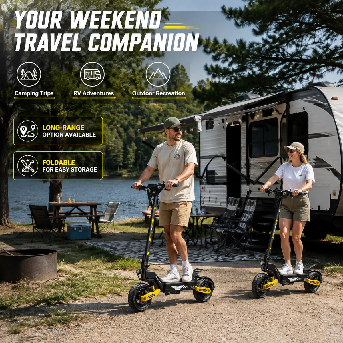 EOEOTWO Adult Off Road Electric Scooter With Foldable Design
