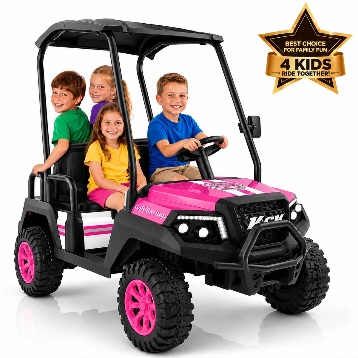 LIGIANT Kids Electric Golf Cart With Remote Control And Canopy