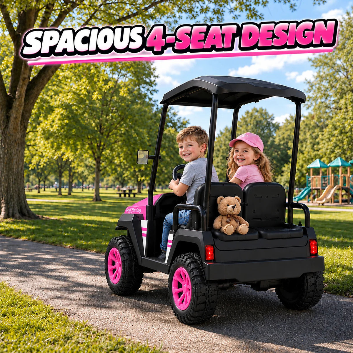 LIGIANT Kids Electric Golf Cart With Remote Control And Canopy