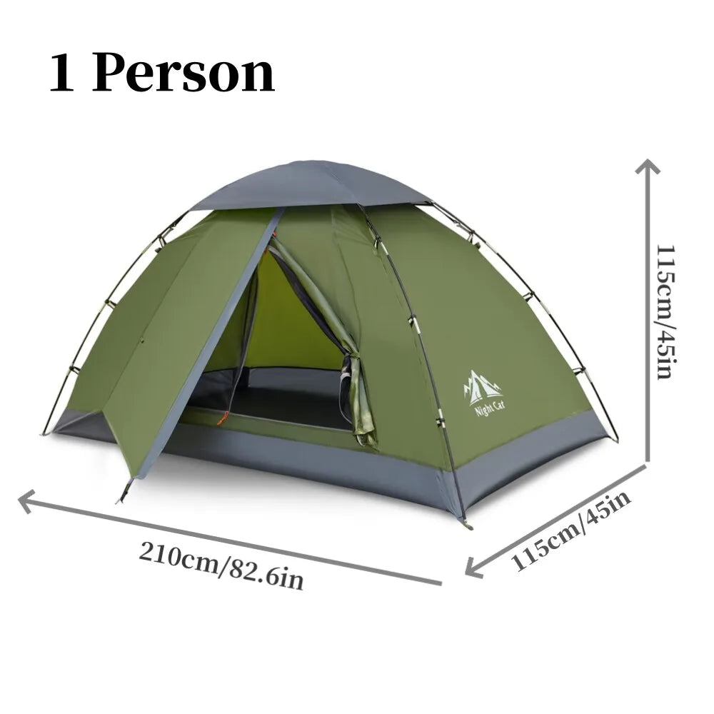 Night Cat Rainproof Backpacking Tent With Easy Clip Setup