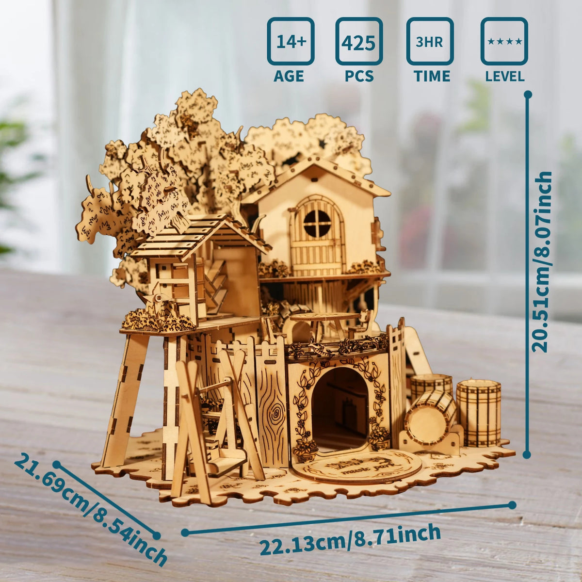 Music Park 3D Wooden Treehouse Puzzle Kit for Couples