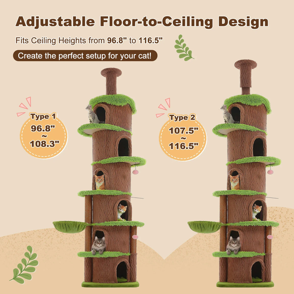 PAWZ Road Multilevel Cat Tree With Condos And Scratching Posts