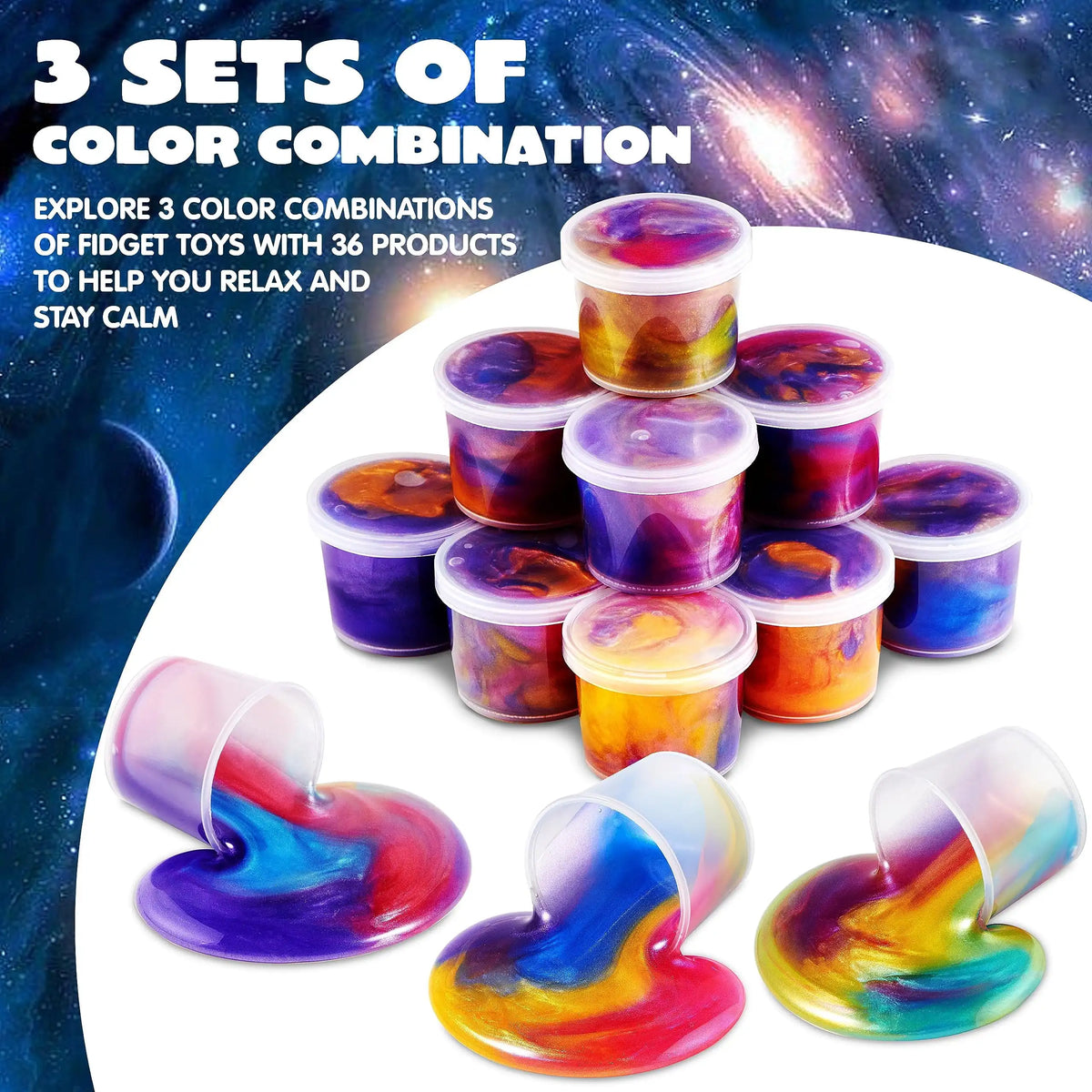 Galaxy Slime Party Favors Stretchy Non Sticky Kids Classroom Rewards