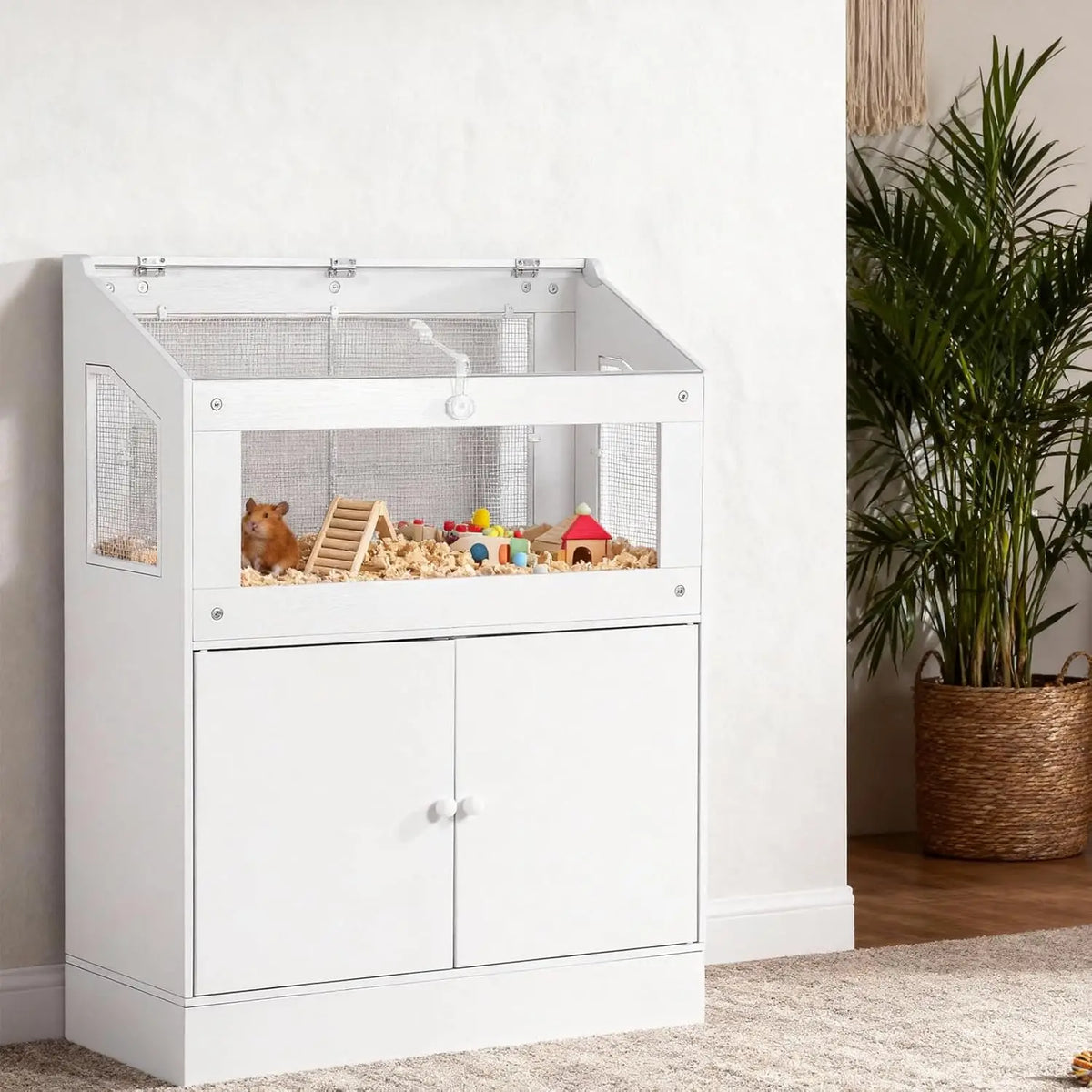HiMISS Acrylic Pet Habitat With Storage Cabinet For Hamsters